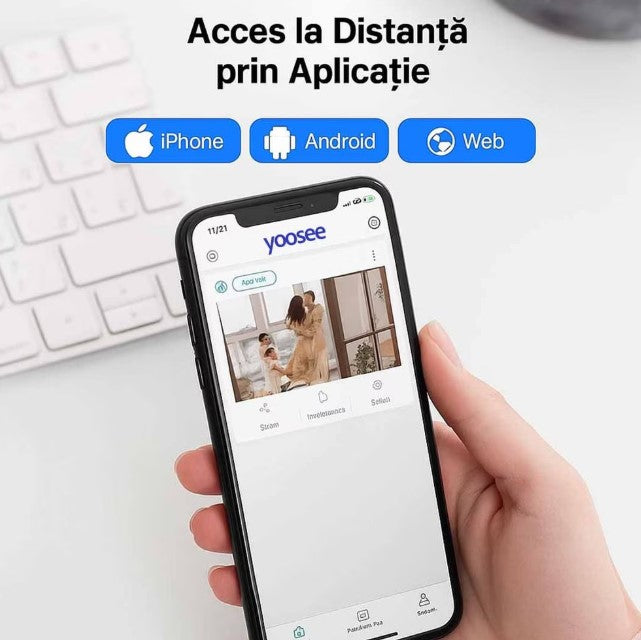 Cameră Tripla Supraveghere WiFi JORTAN 8 + CARD CADOU